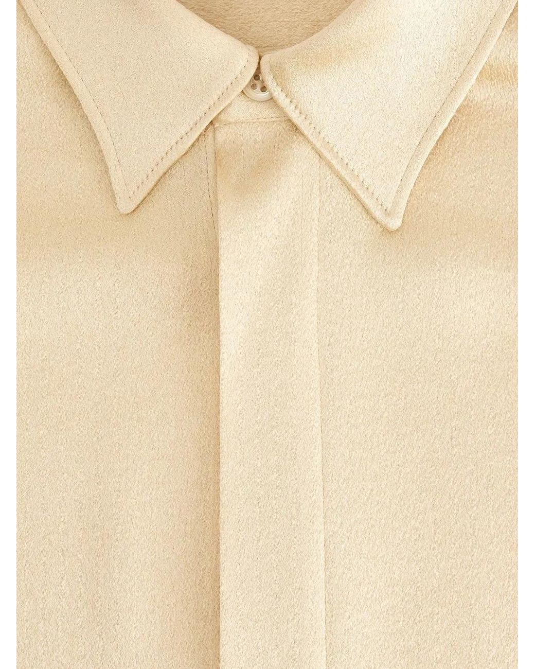 AMI Natural Silk Finish Long-Sleeve Shirt