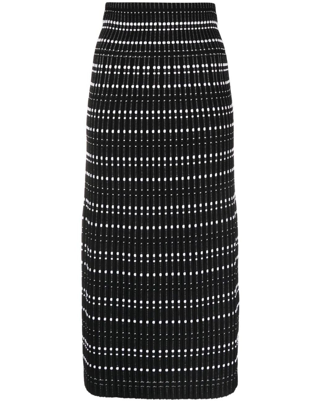 McQueen Black Fitted Midi Skirt