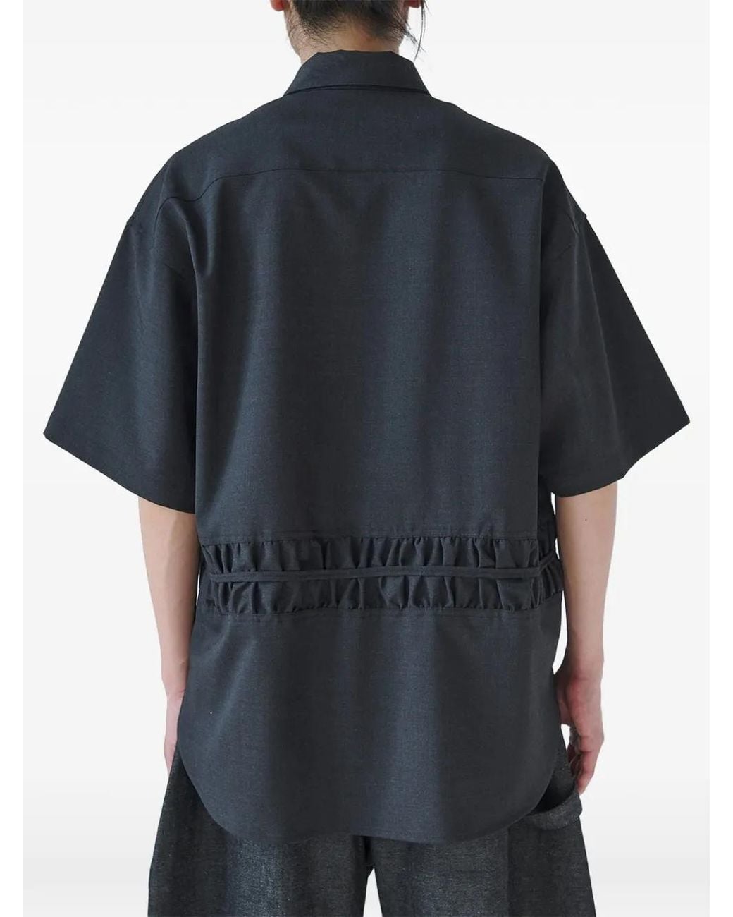 SAGE NATION Black Chemise Fossil À Manches Courtes
