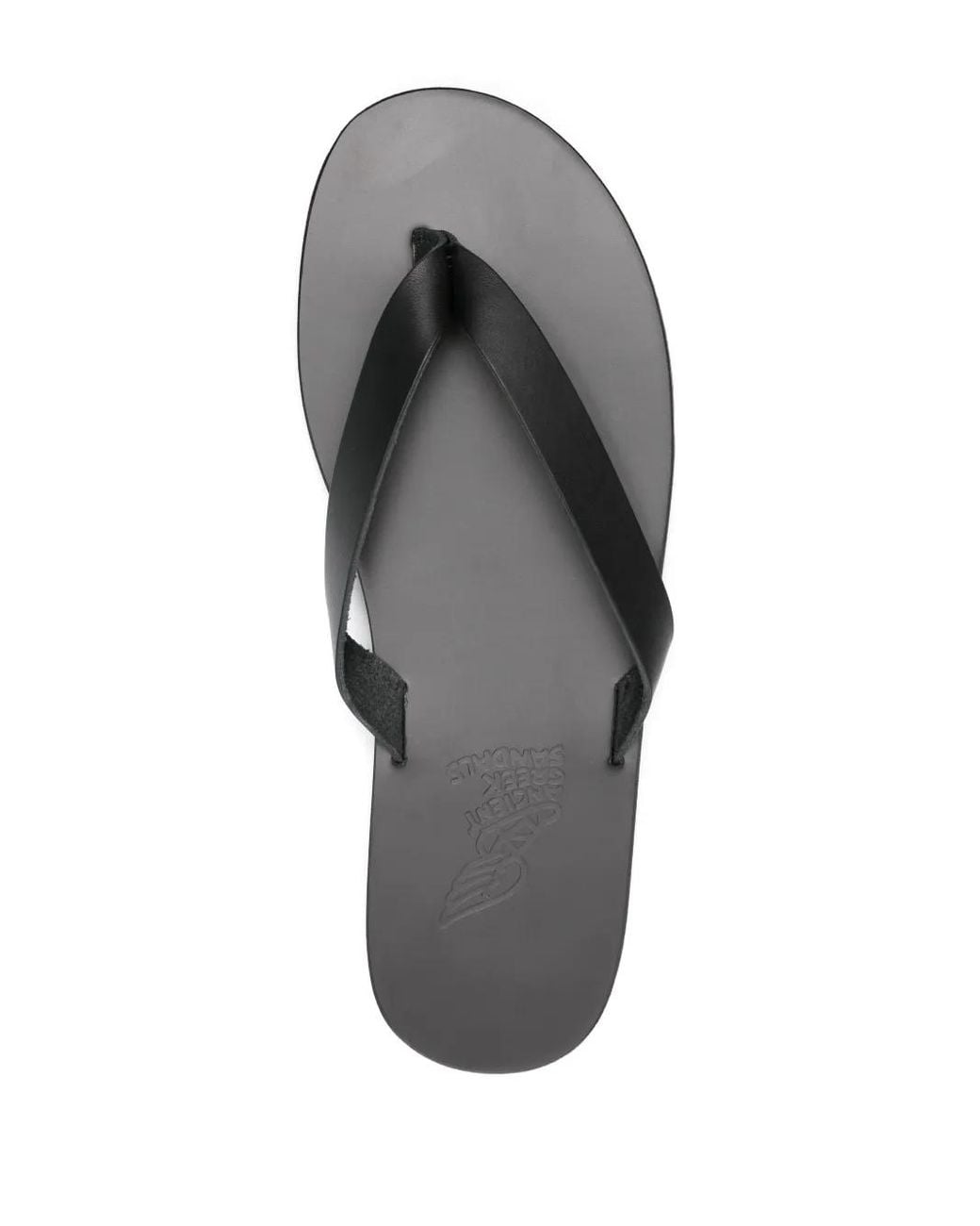 Ancient Greek Sandals White Solon Flat Leather Sandals for men
