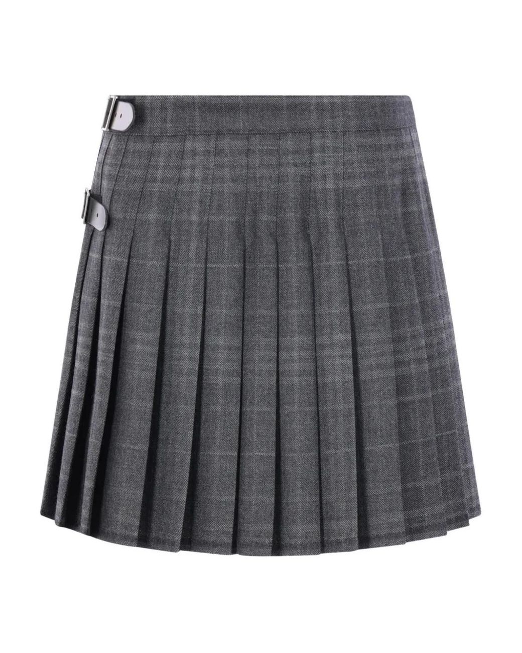 Balenciaga Gray Pleated Mini Skirt