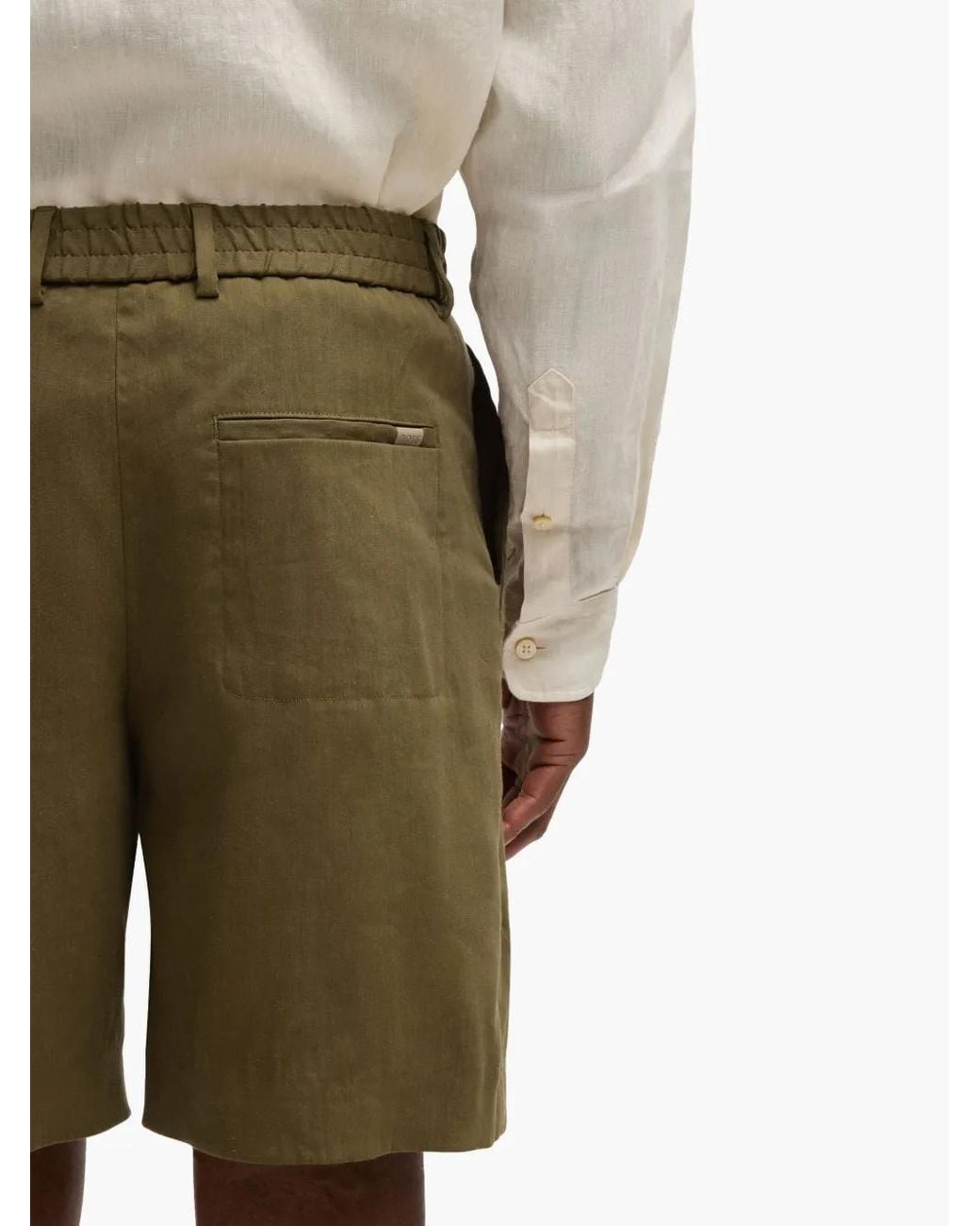 Boss Green Drawstring Bermuda Shorts for men