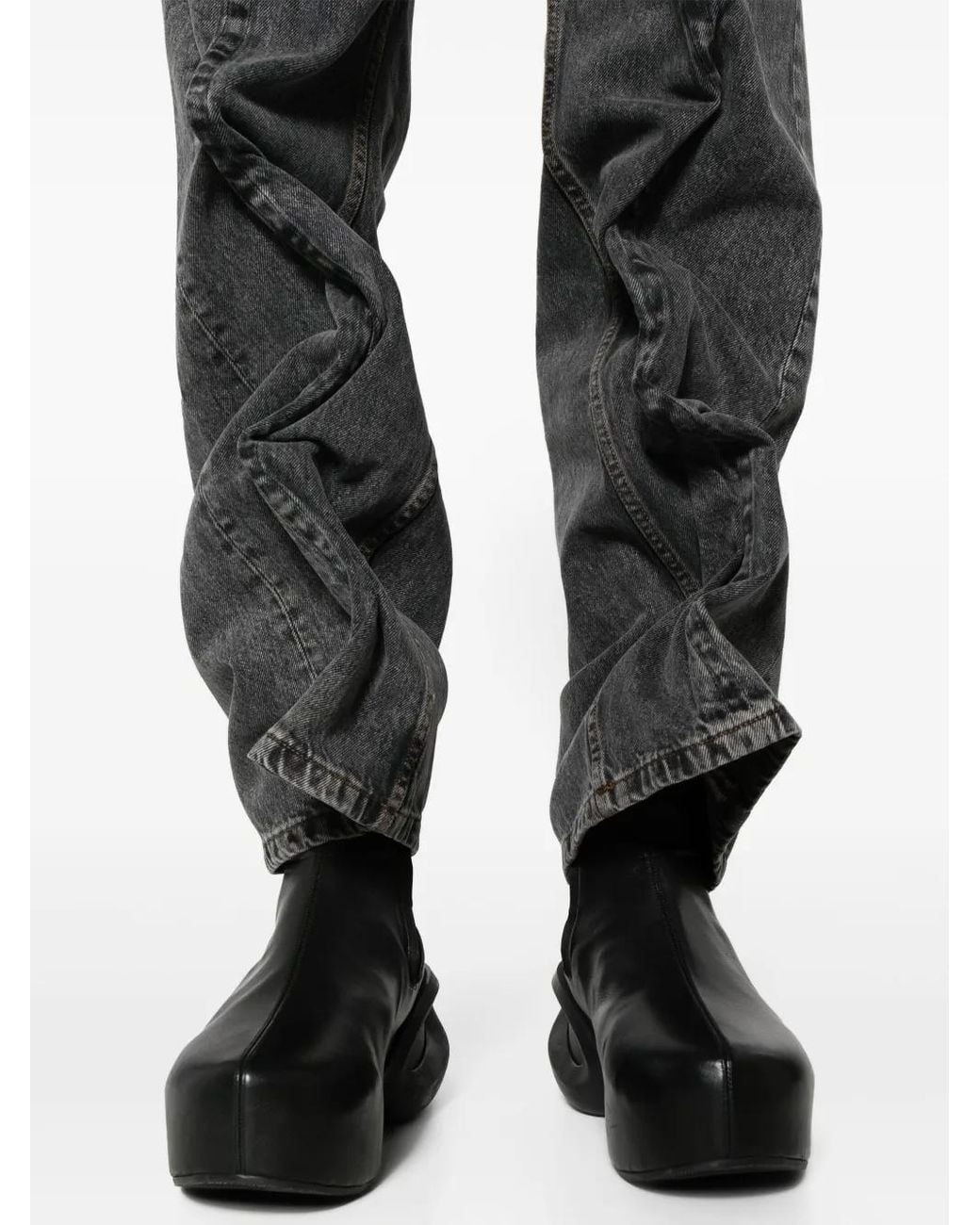 Y. Project Gray Evergreen Wire Faded Jeans for men