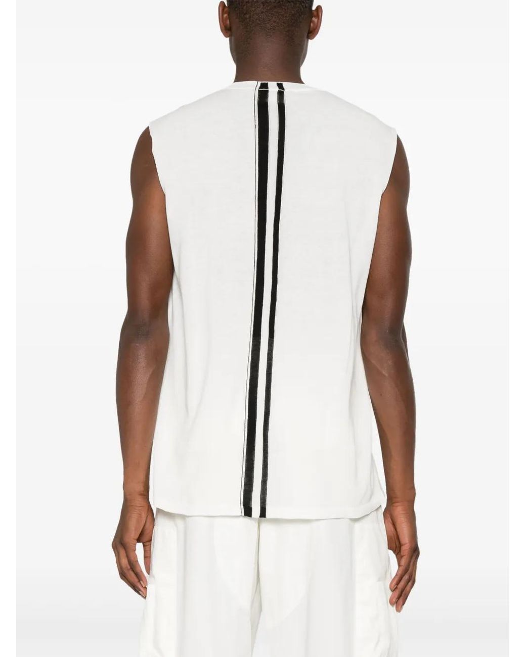 Mordecai White Stripe-Detail Sleeveless Jumper for men