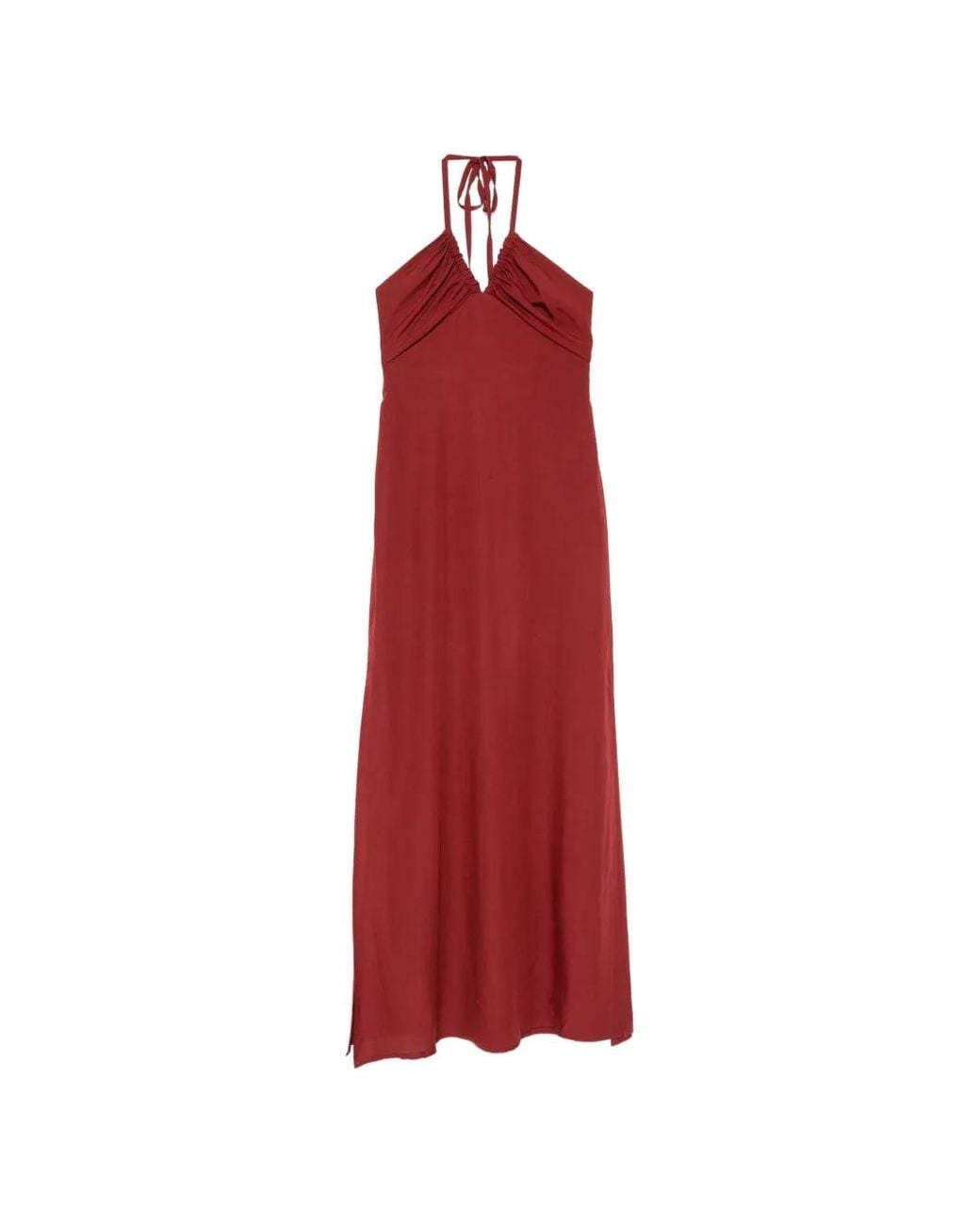 MOUTAKI Red Halterneck Maxi Dress