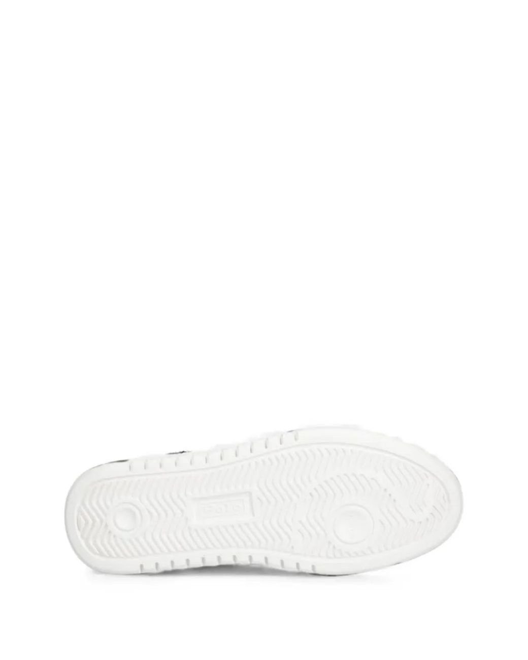 Polo Ralph Lauren White Logo-Embroidered Panelled Sneakers for men