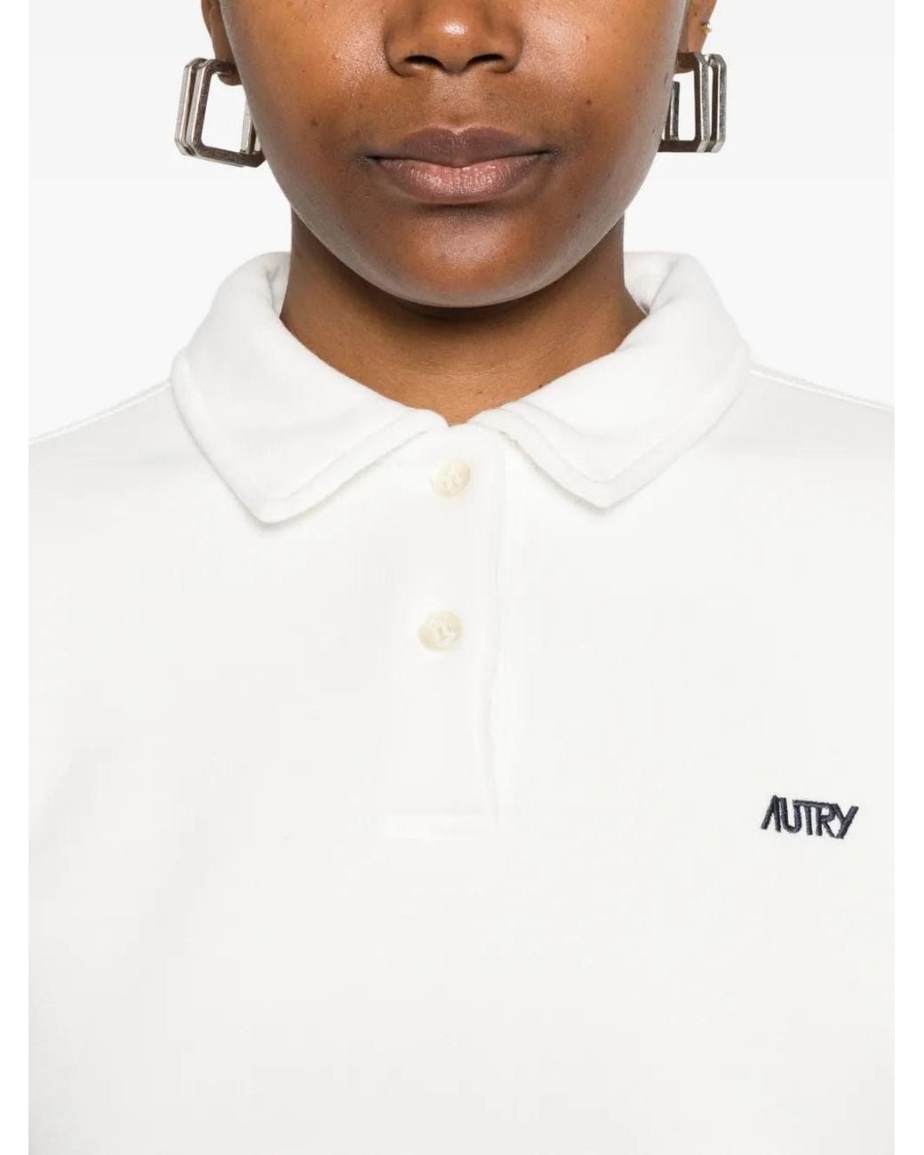 Autry White Polo-Collar Mini Dress