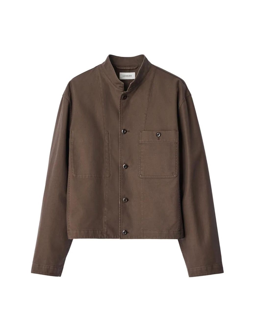 Lemaire Brown Stand-Collar Jacket for men