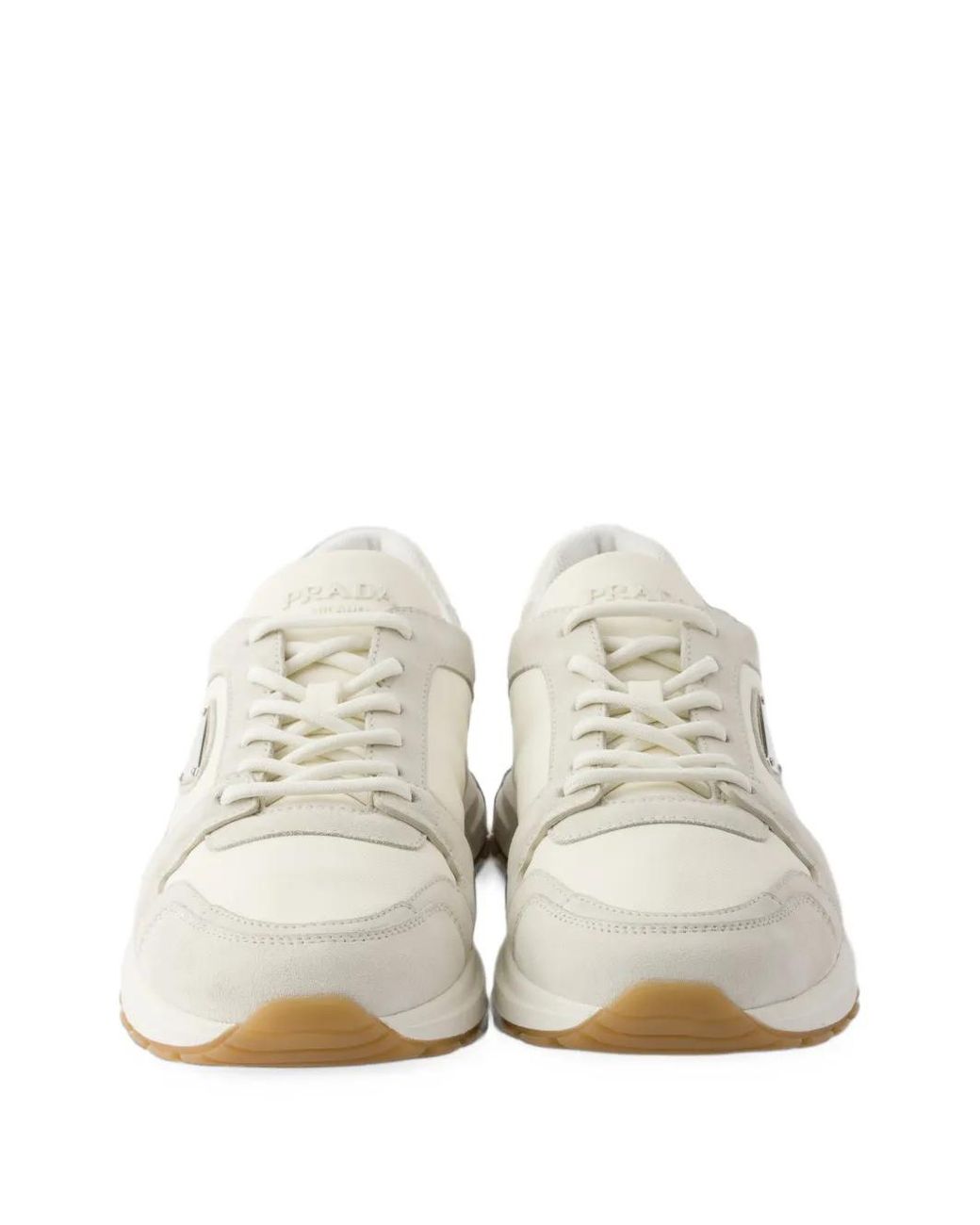 Prada White Baskets À Plaque Logo for men