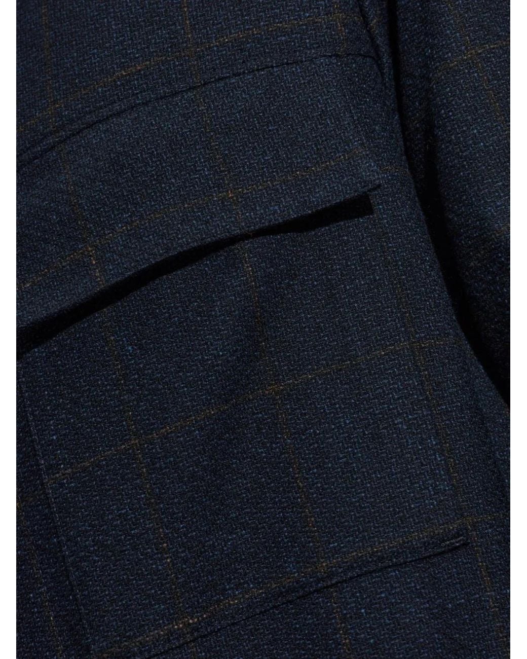 Paul Smith Blue Check Wool-Blend Overshirt for men