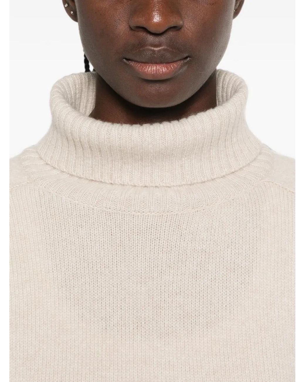 Be You Natural Ribbed-Knit Turtleneck Sweater