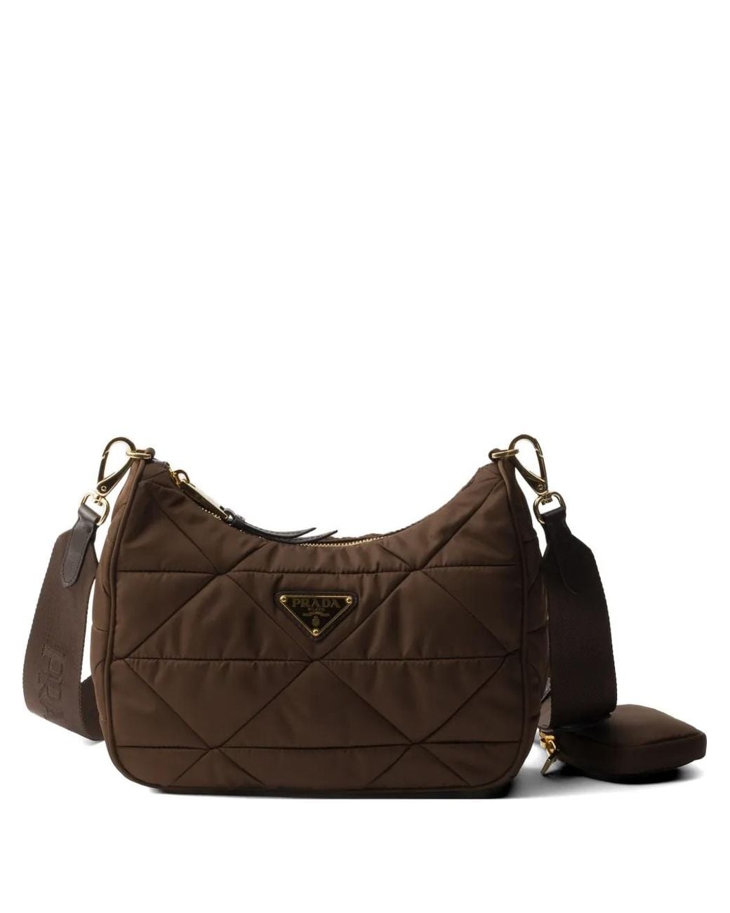 Prada Brown Padded Re-Nylon Shoulder Bag