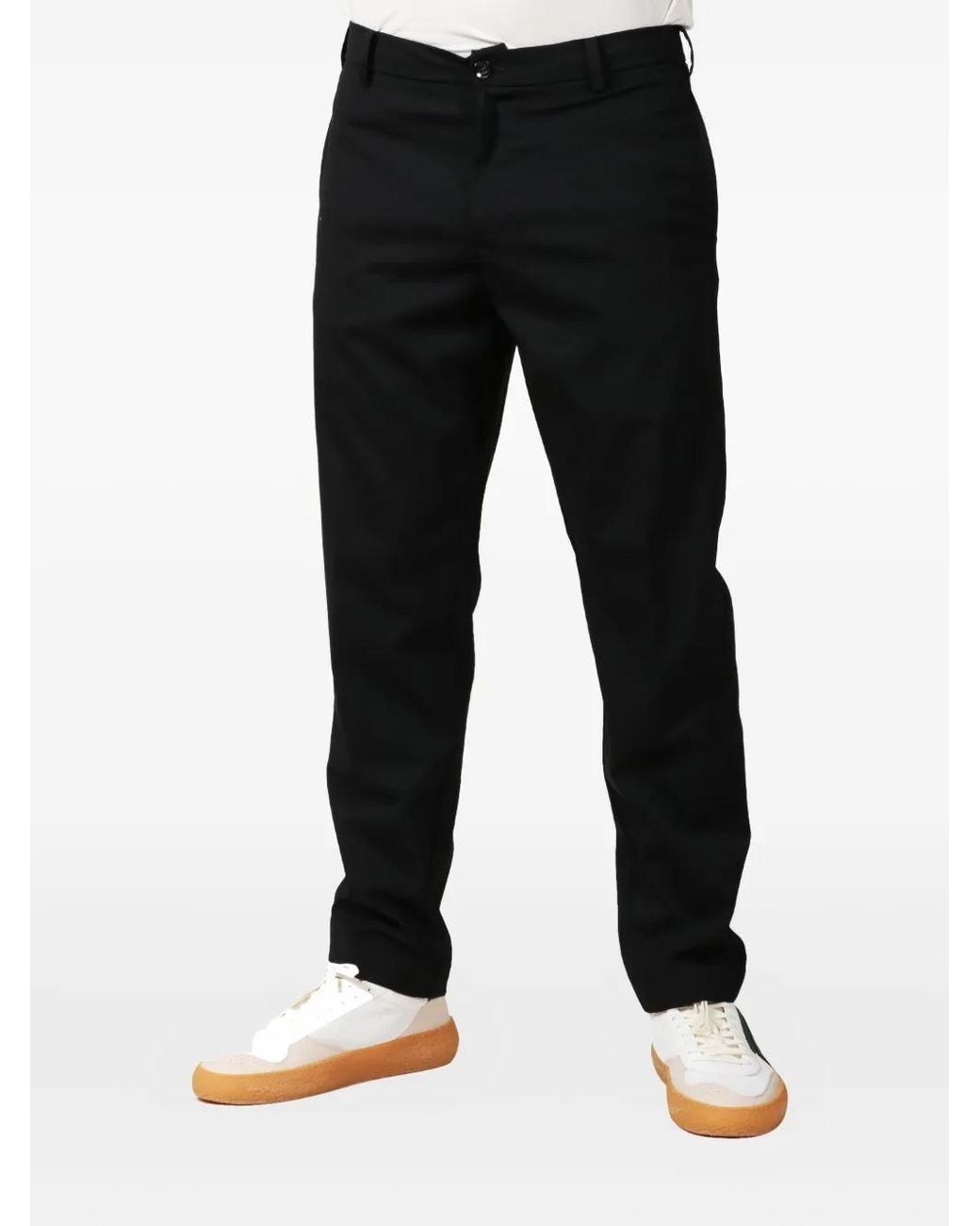 Officina 36 Black Button Trousers for men
