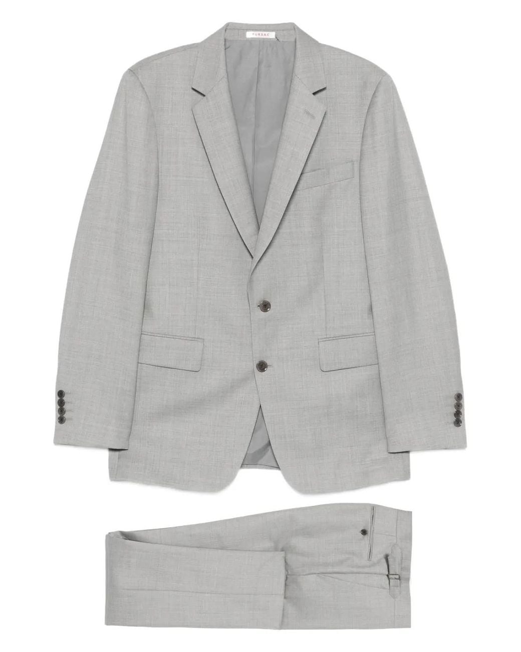 Fursac Gray Two-Piece Wool Suit for men