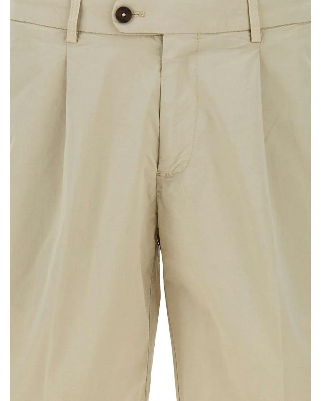 Devore Natural Pleated Shorts for men