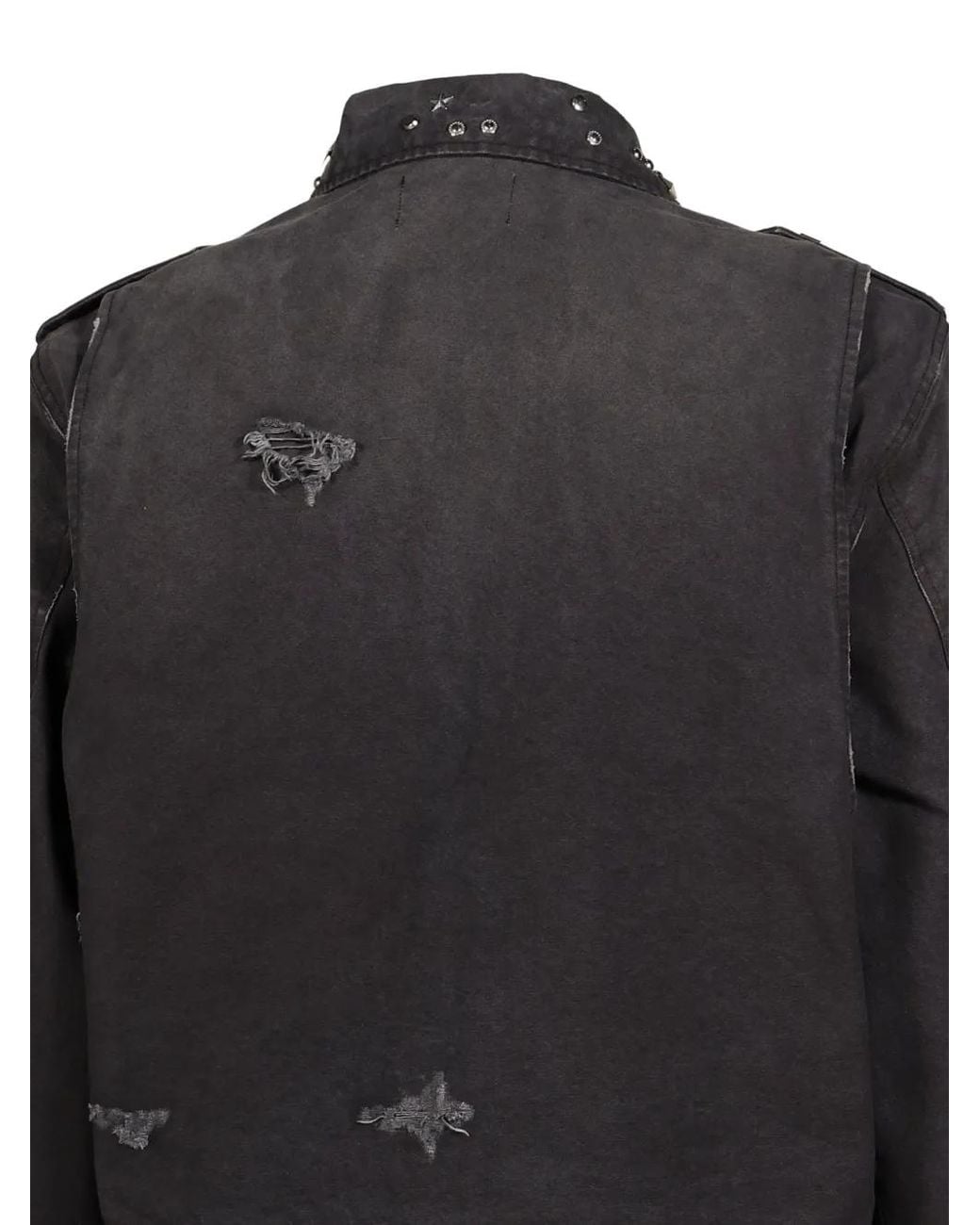 Protocol Index Black Studded-Collar Work Jacket for men