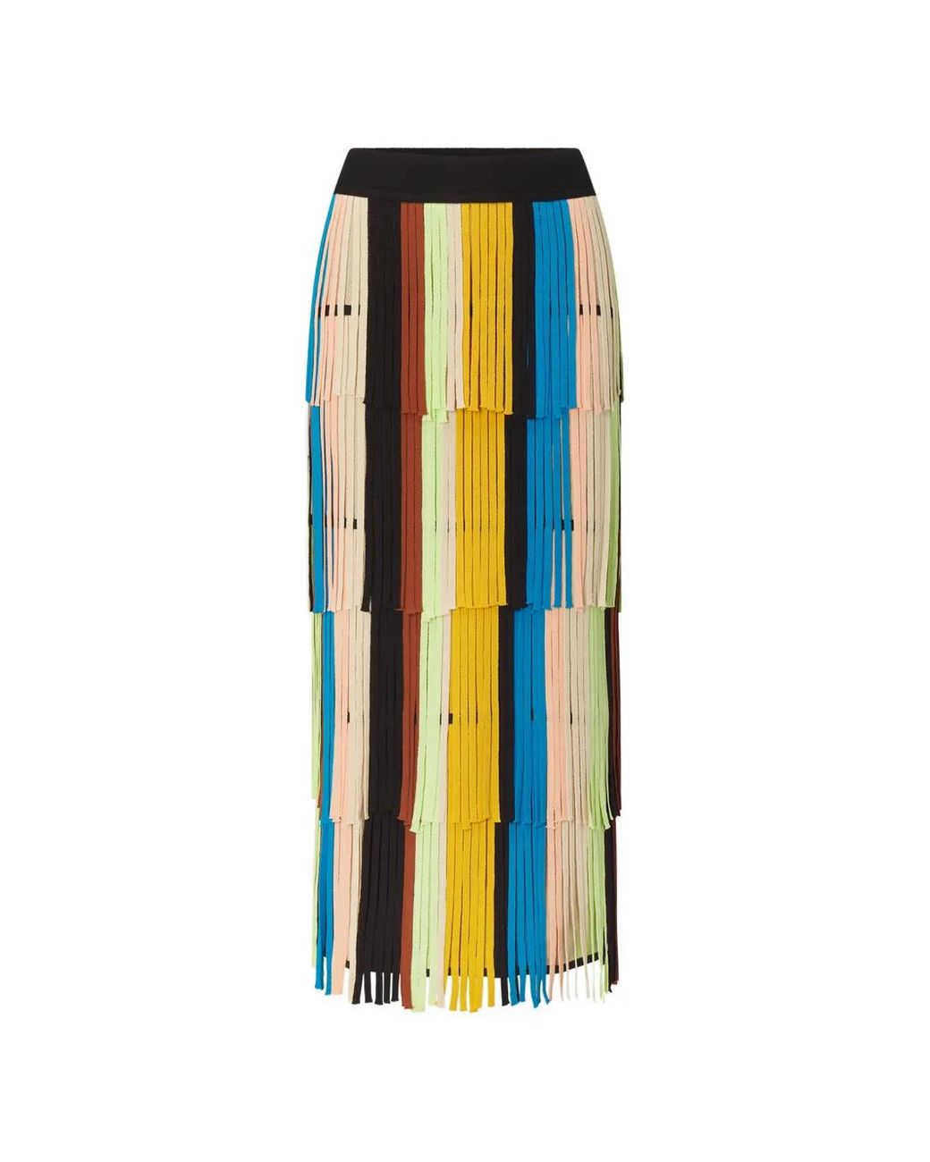 Simon Miller Blue Za Za Knit Fringe Maxi Skirt