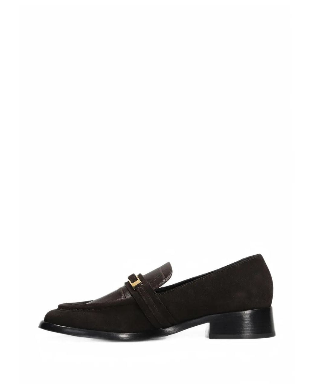 Sergio Rossi Black Bitt Croc-Effect Panelled Loafers