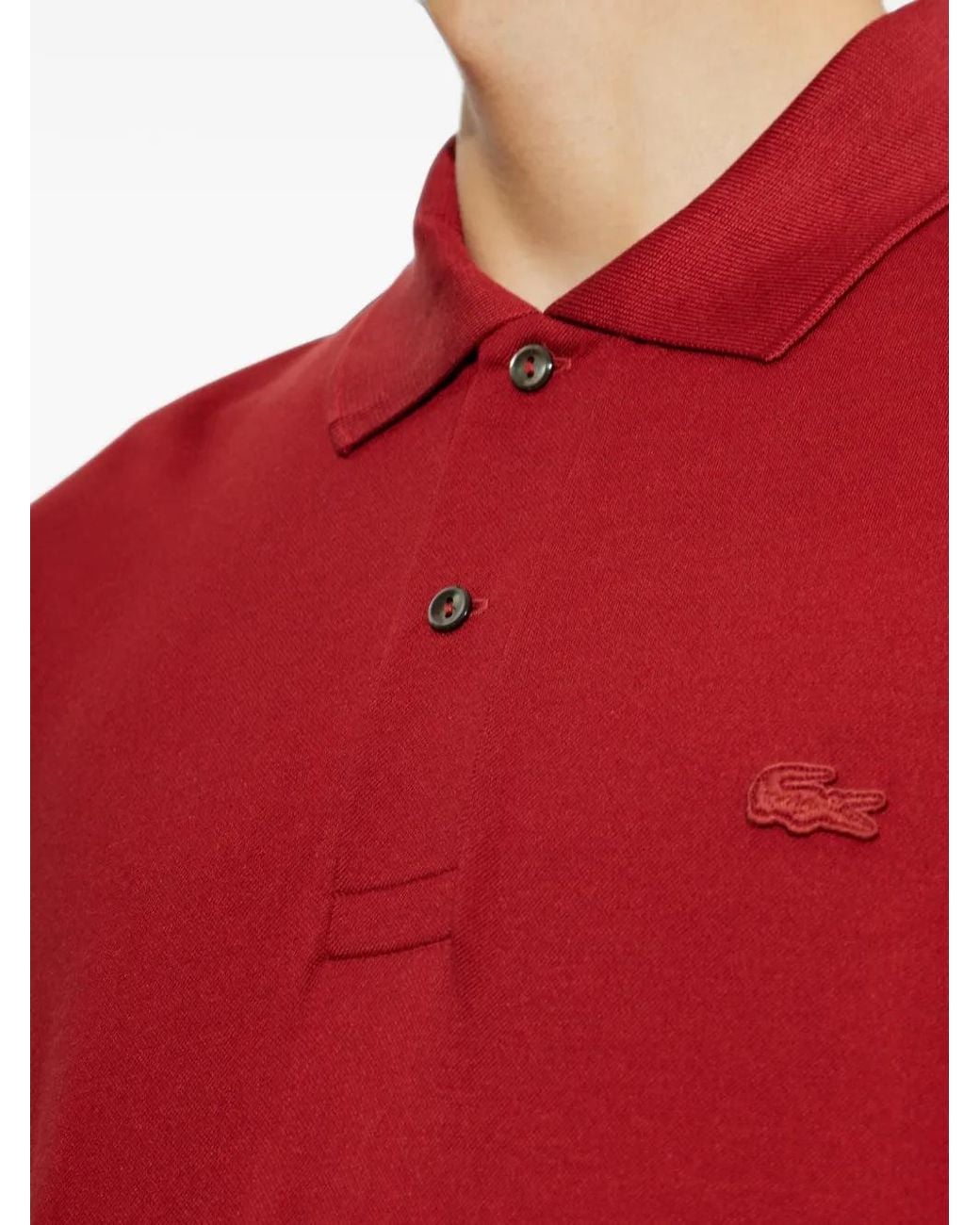 Lacoste Red Runway Classic-Fit Silk Piqué Polo Shirt for men