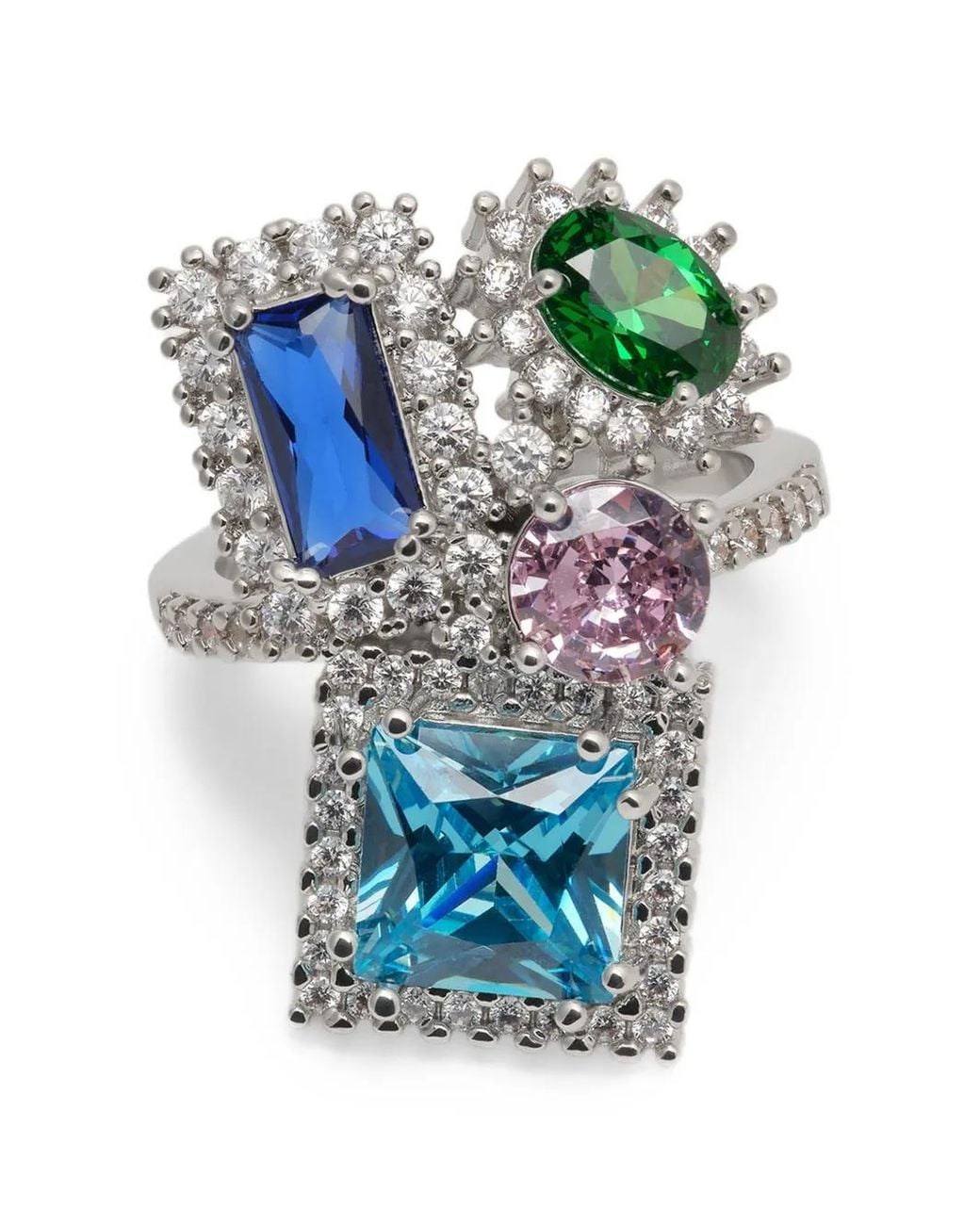 Maison Margiela Blue Cluster-Ring mit Schmucksteinen