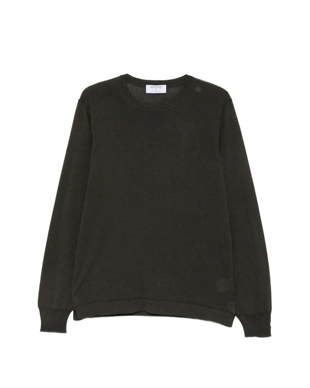 Gran Sasso Black Crew-Neck Wool Sweater for men
