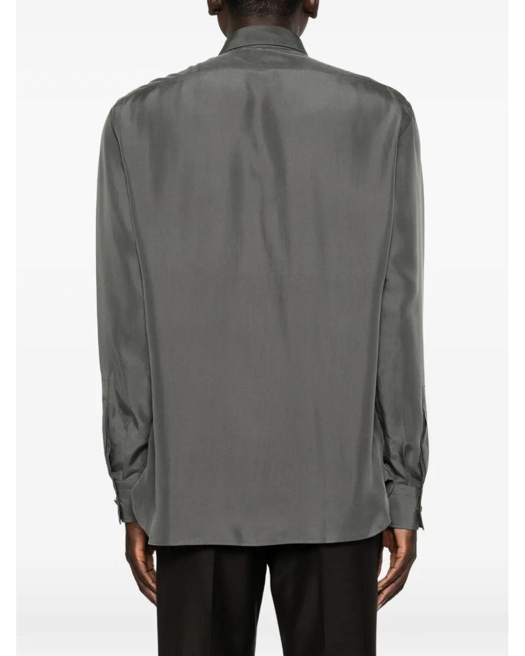 Tom Ford Gray Classic-Fit Silk Shirt for men