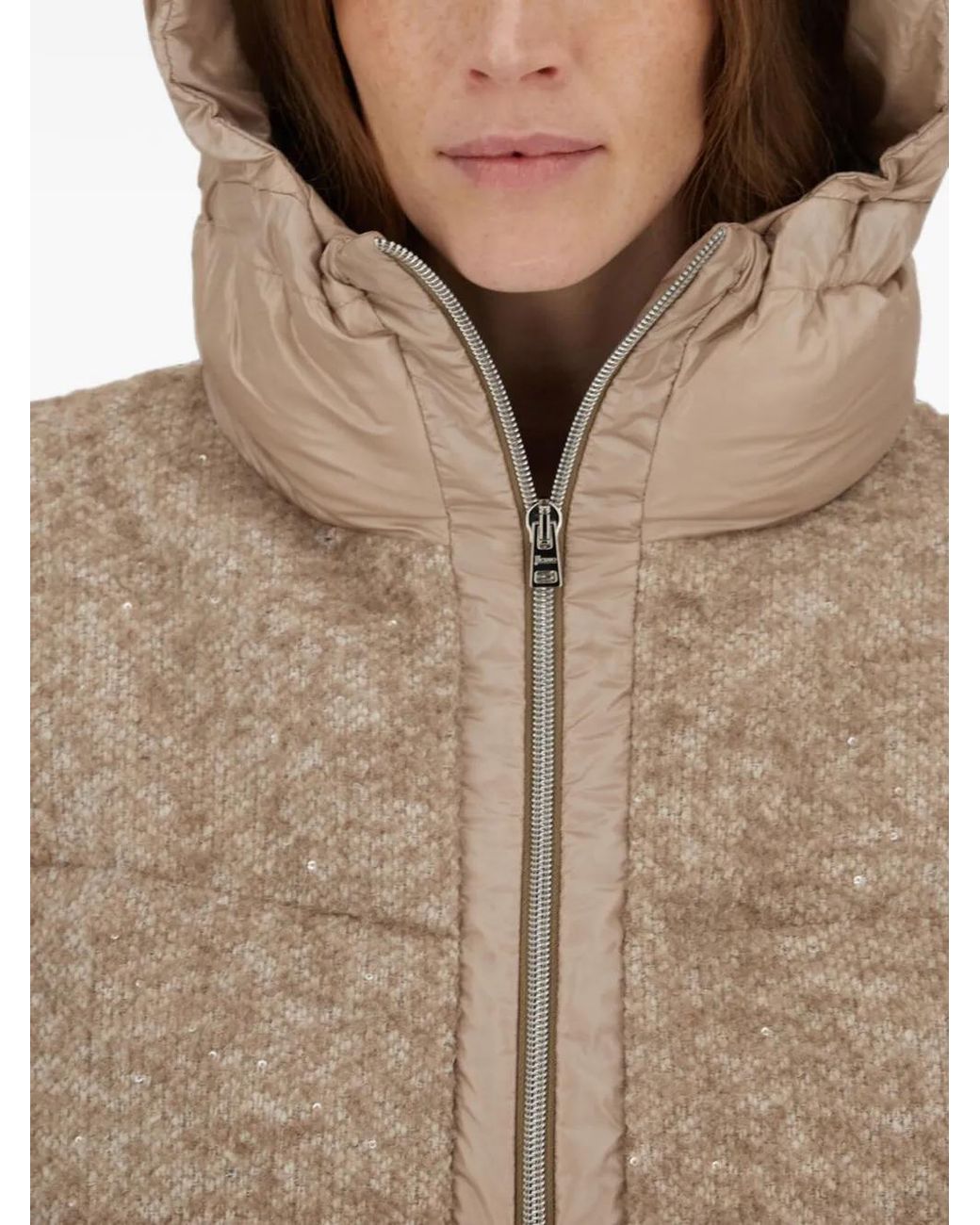 Herno Natural Sequin-Embellished Bouclé Jacket