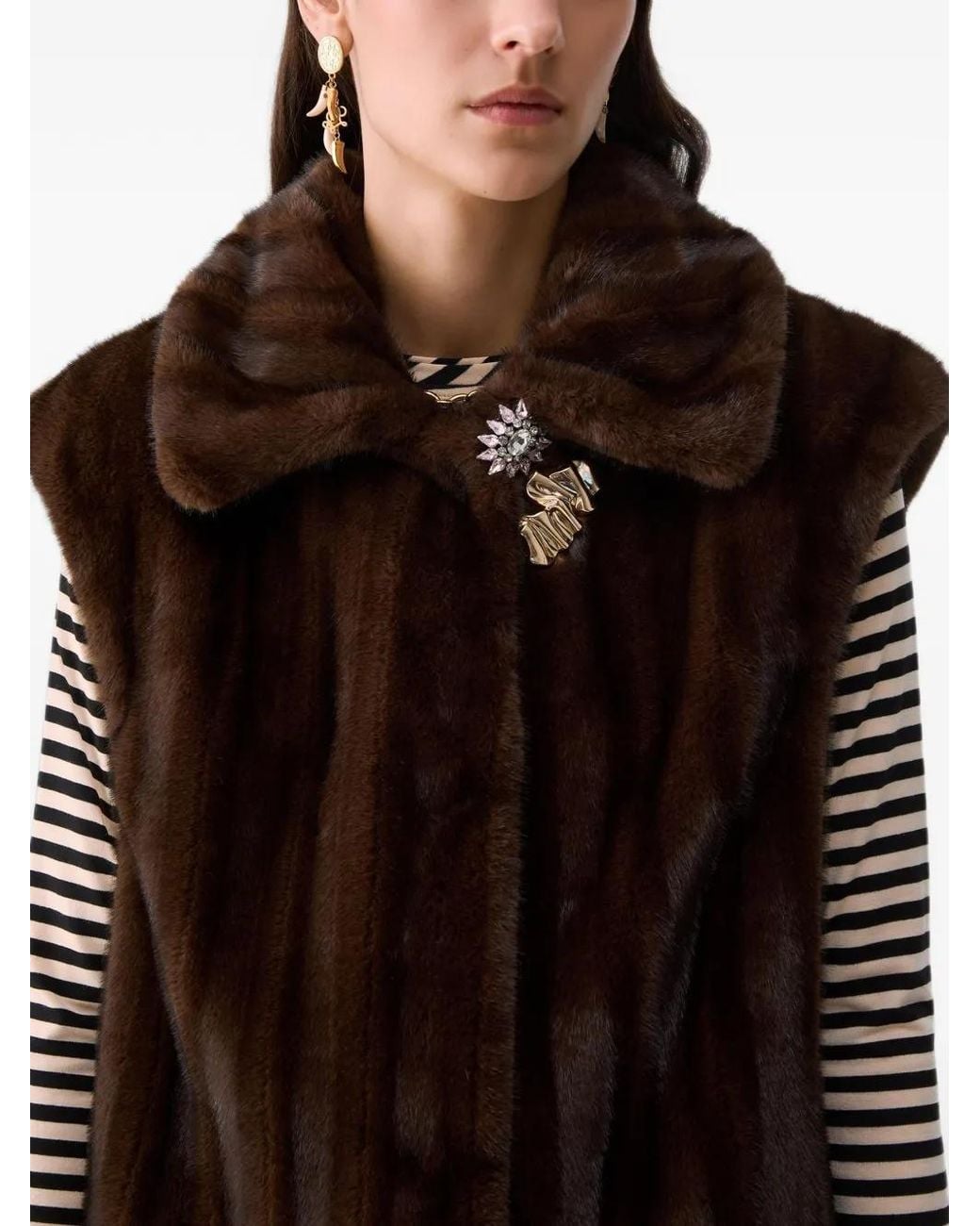 Liu Jo Brown Long Vest