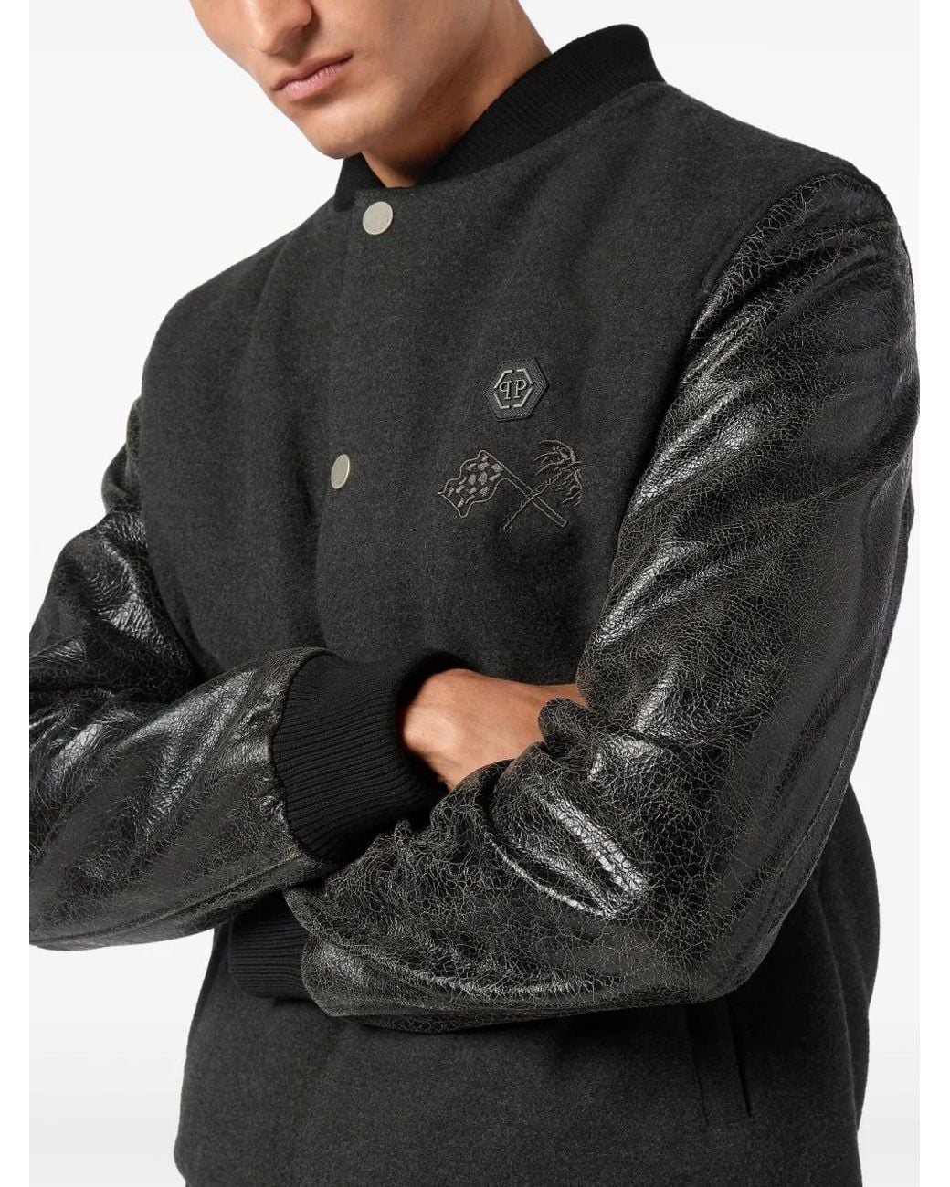Philipp Plein Black Plein Club Bomber Jacket for men