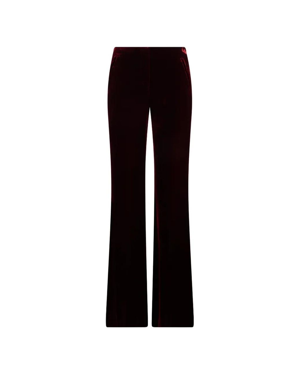 Alberta Ferretti Black Velvet Flared Trousers