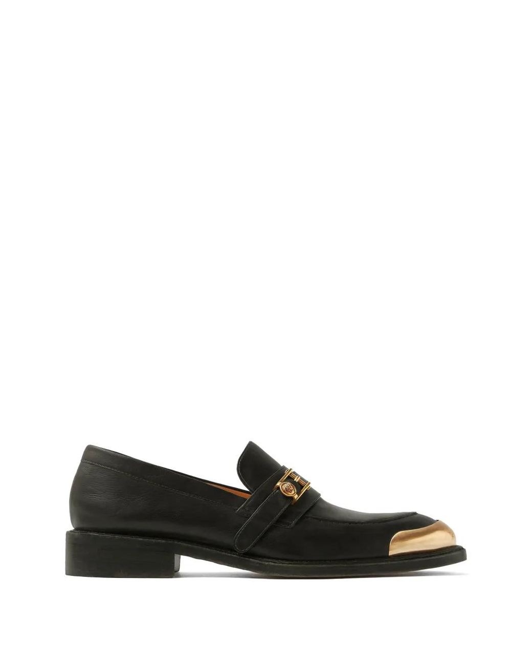 Versace Black Primo Leather Loafers for men