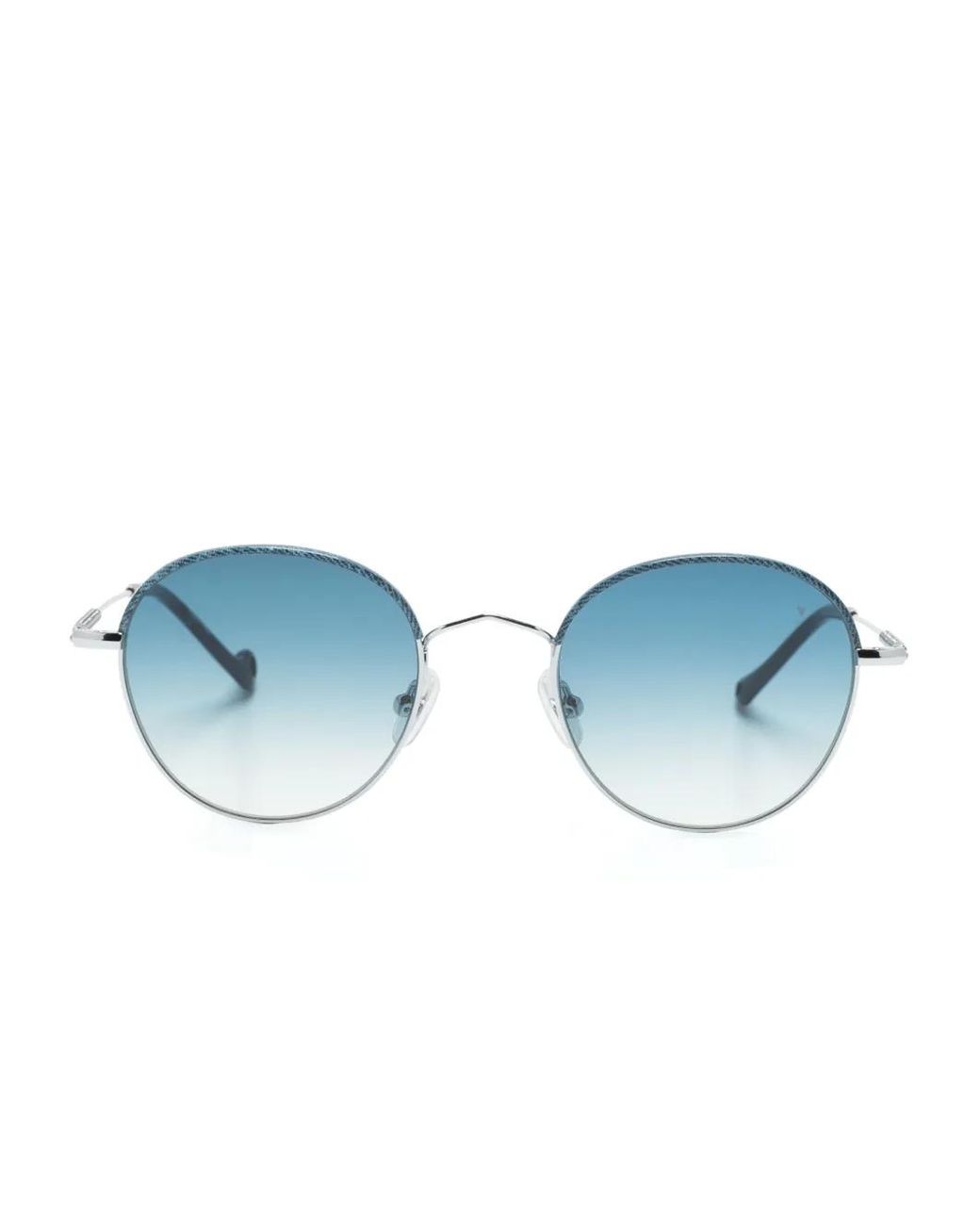 Eyepetizer Blue Gobi Round-Frame Sunglasses