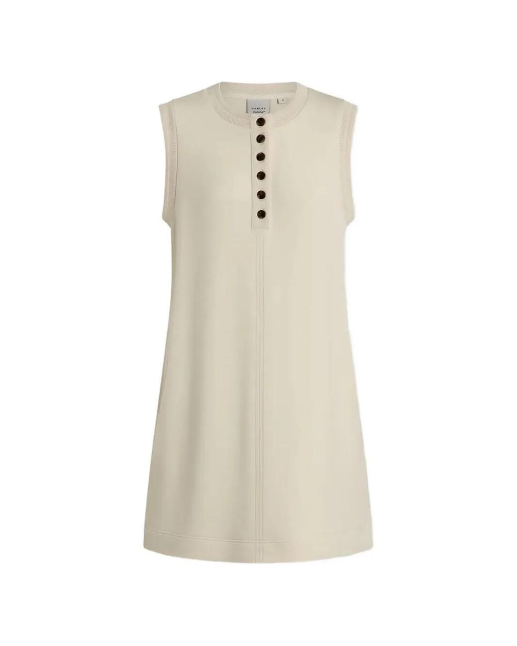 Varley White Elba Button-Up Sleevelees Mini Dress