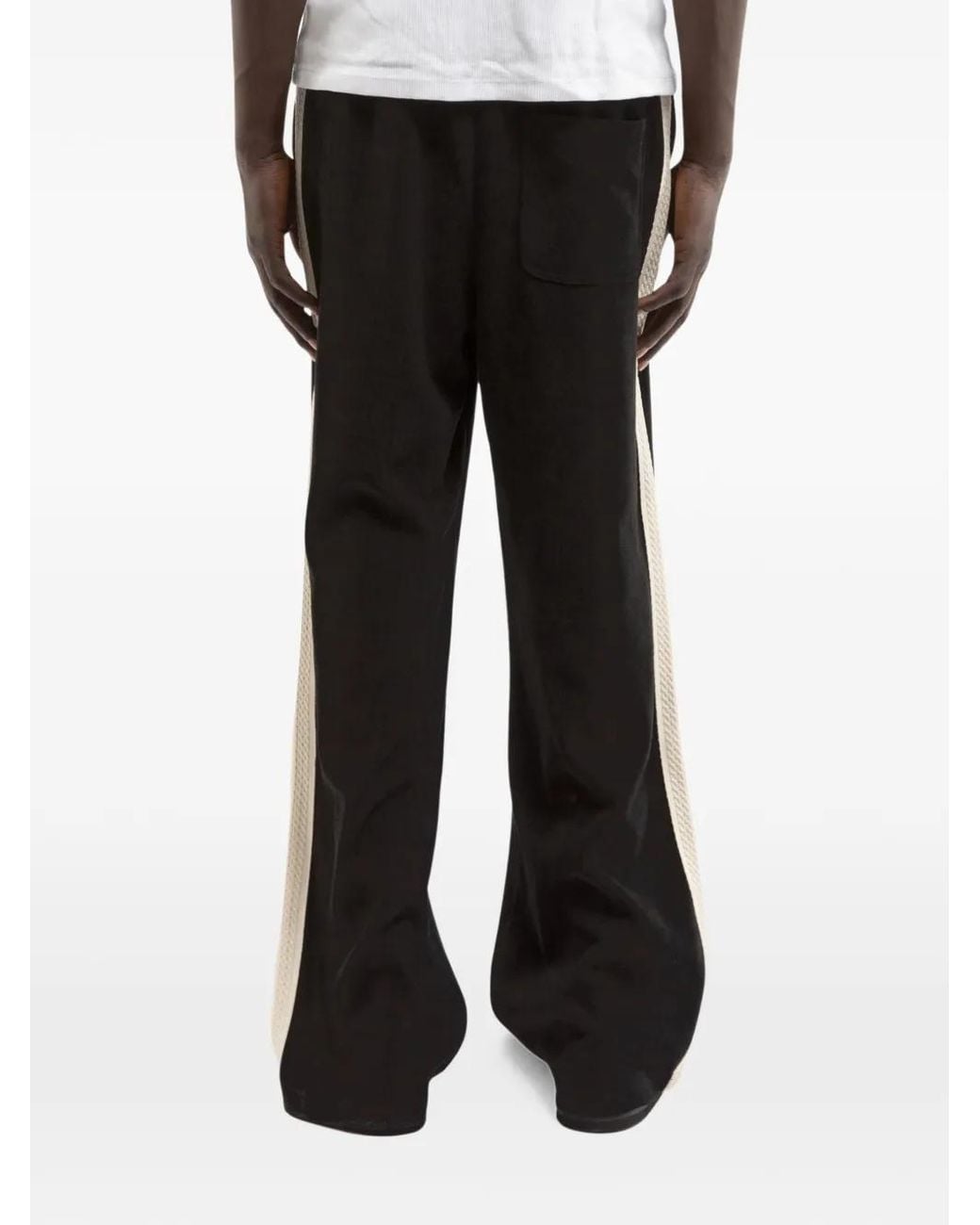 RETERNITY Black Studio Side-Stripe Track Pants for men