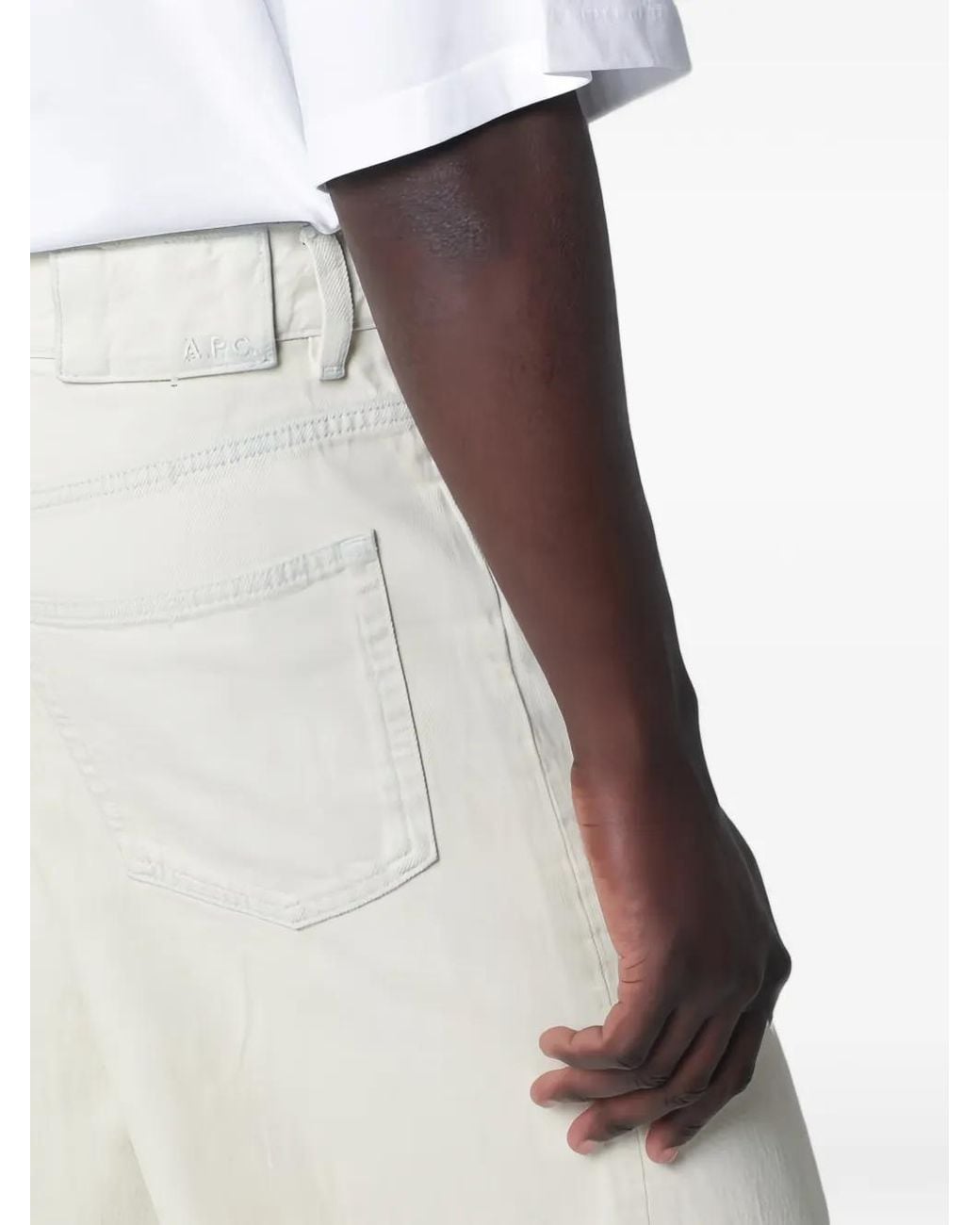 A.P.C. White Wideleg Light Bleached Jeans for men
