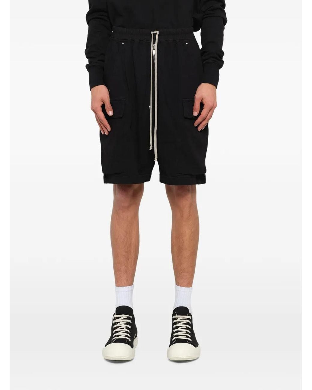 Rick Owens Black Cargobela Cargo Shorts for men