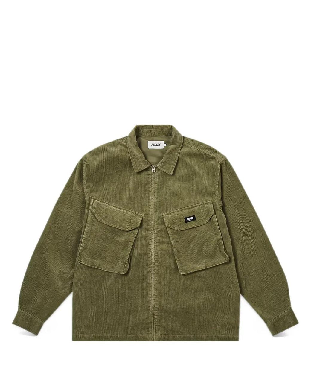 Palace Green Corduroy Zip-Up Overshirt for men