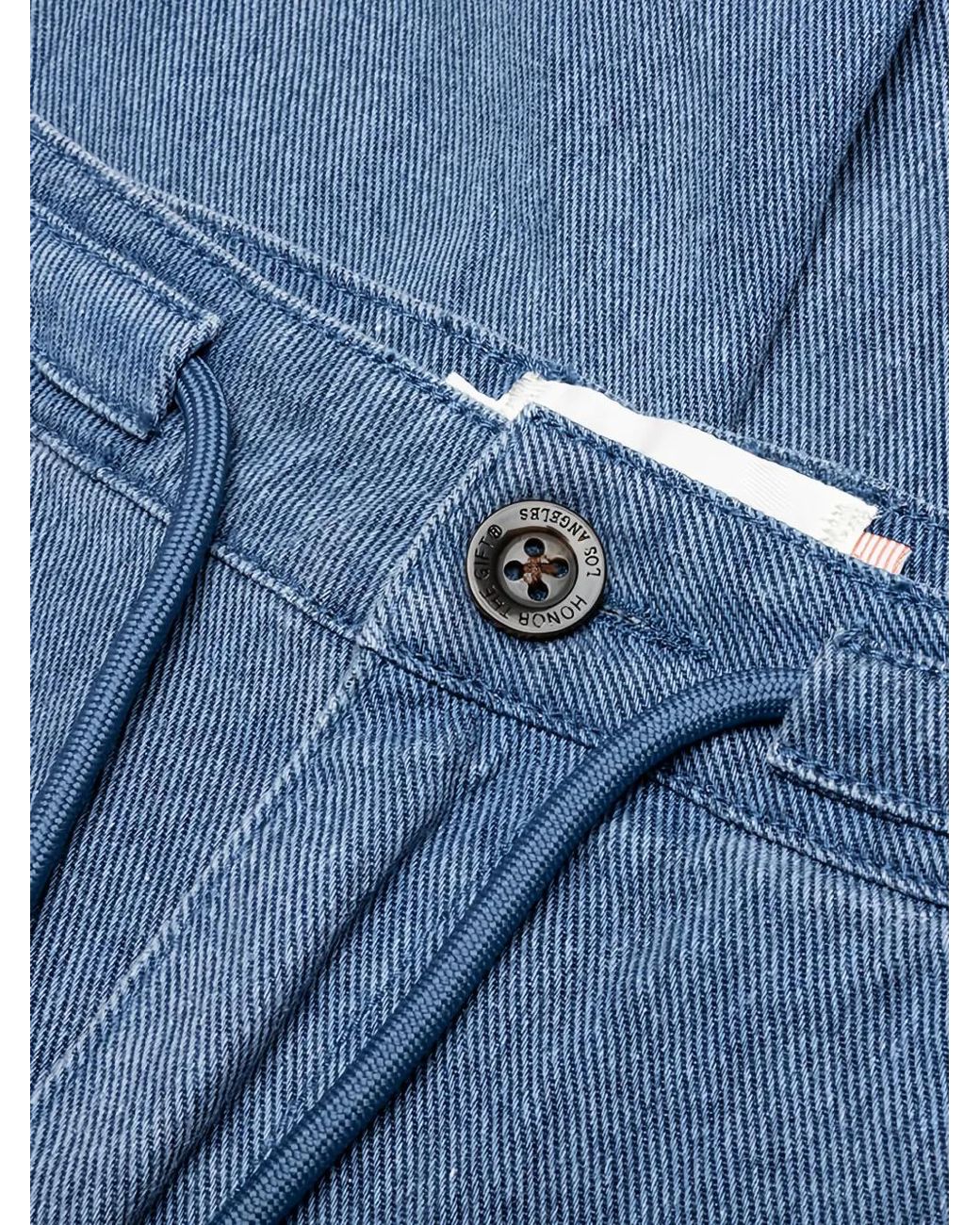 Honor The Gift Blue Logo-Patch Trousers for men