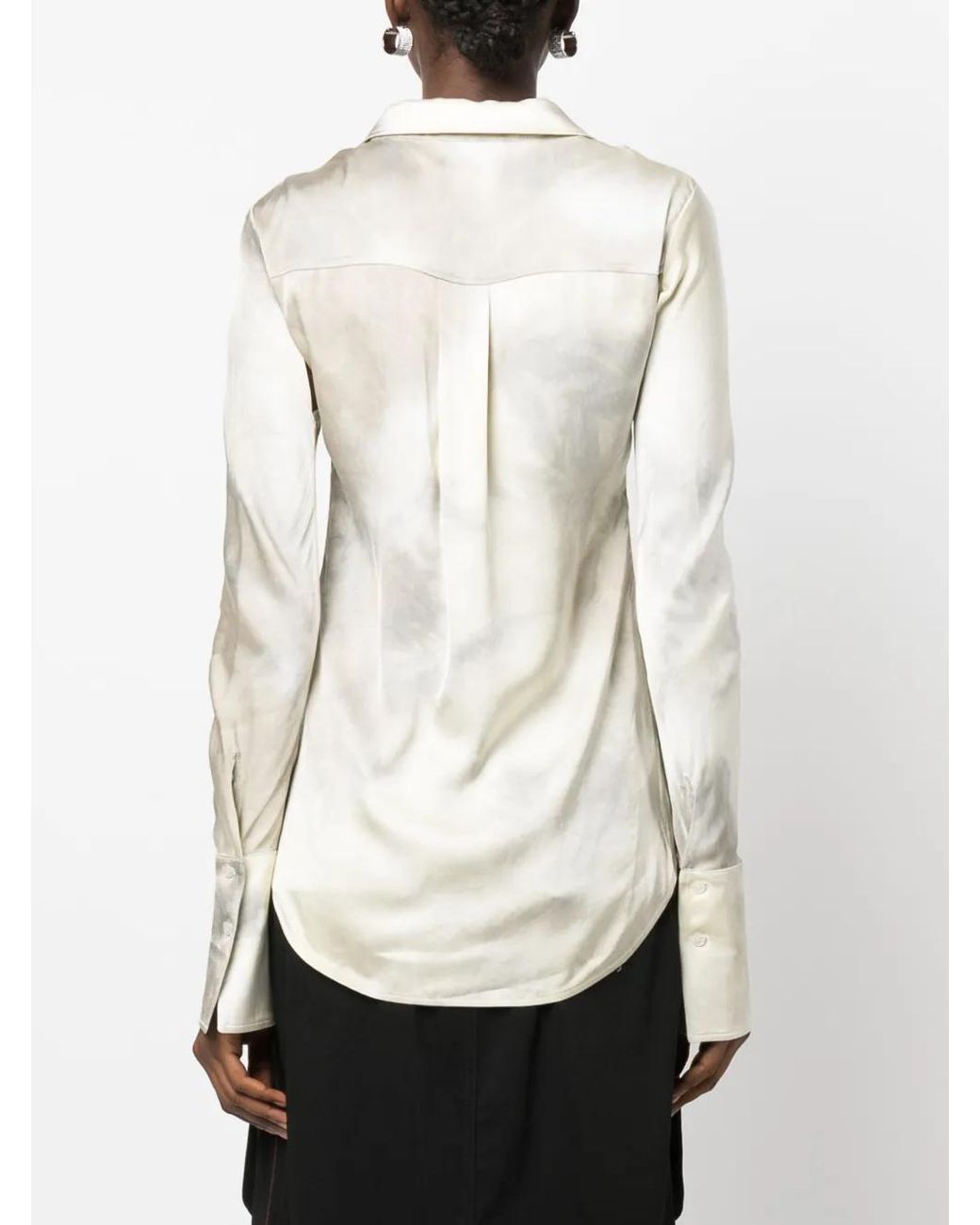 Coperni White Gradient-Effect Twist-Detail Shirt