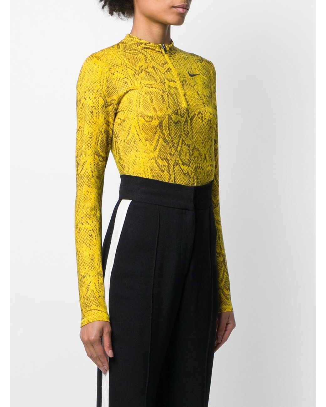 Nike Snake-effect Print Bodysuit in Yellow | Lyst