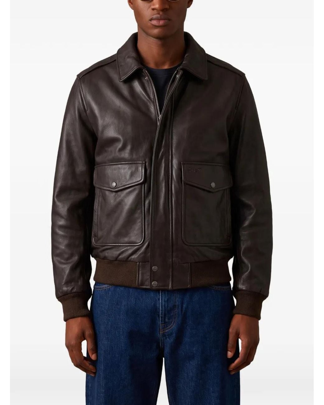 Schott Nyc Black A-2 Leather Jacket for men