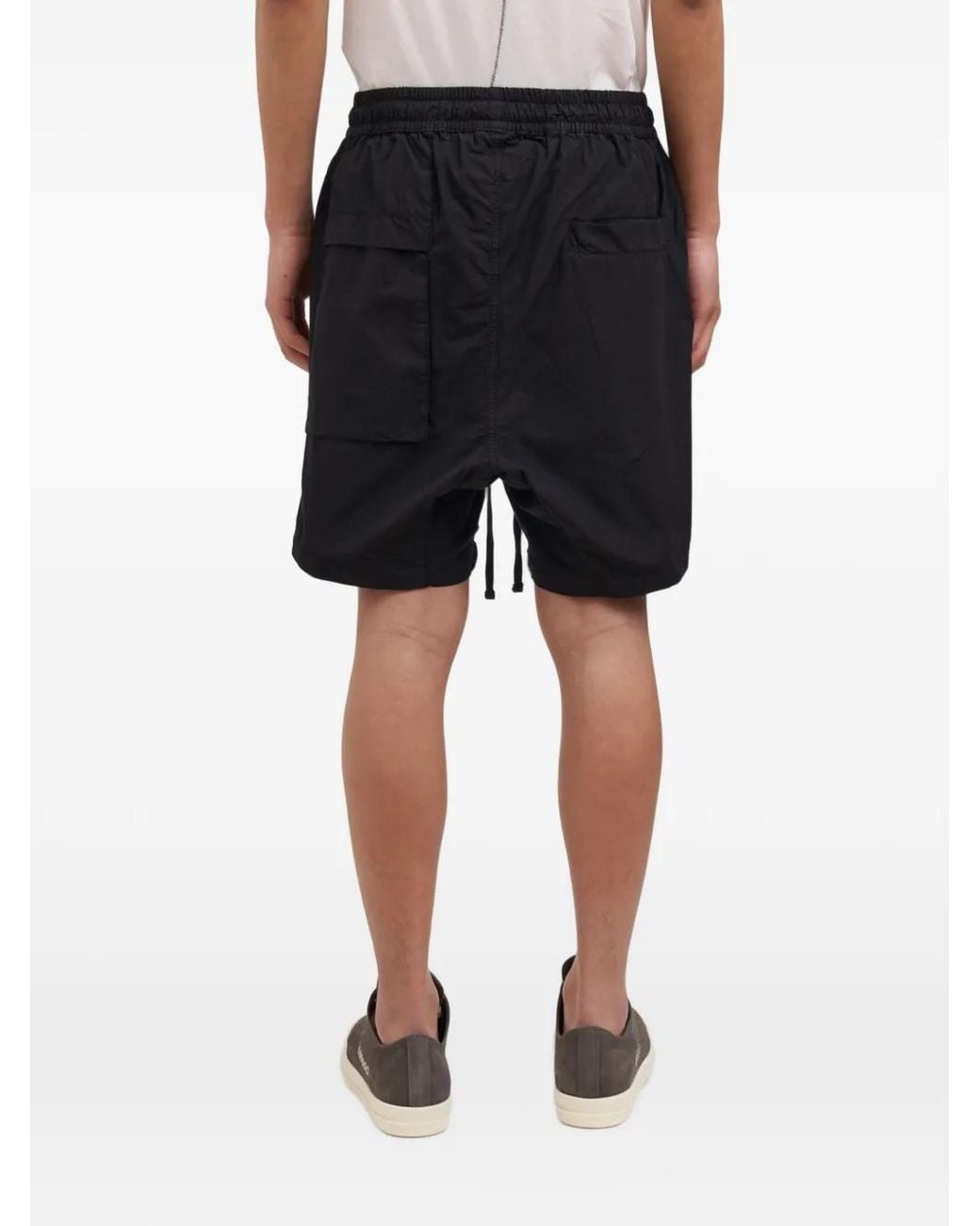Thom Krom Black Low-Crotch Drawstring Shorts for men