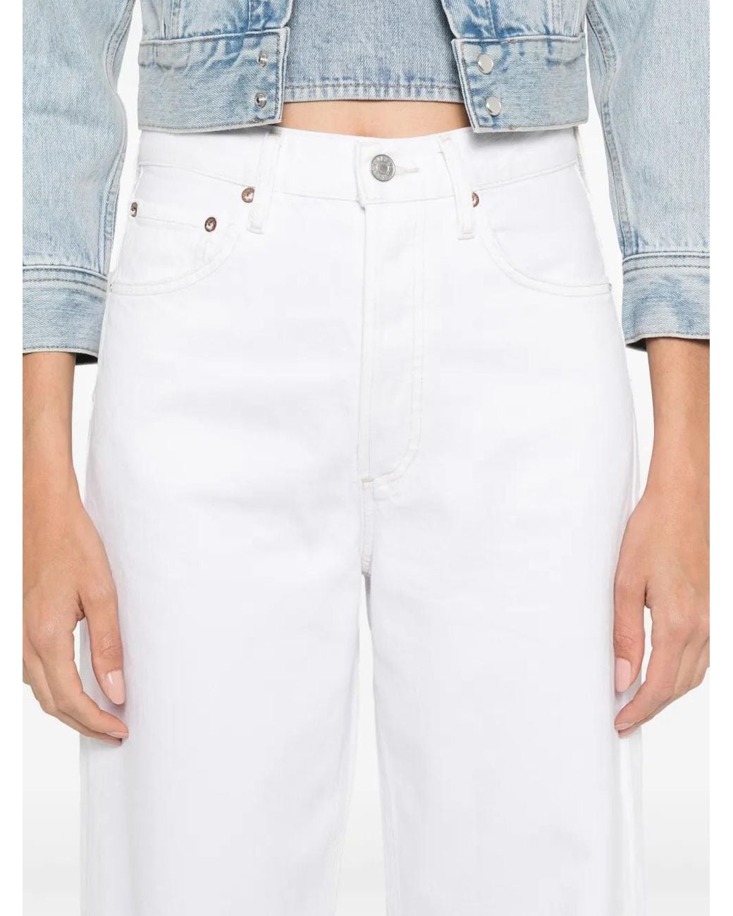 Agolde White Cotton Jeans