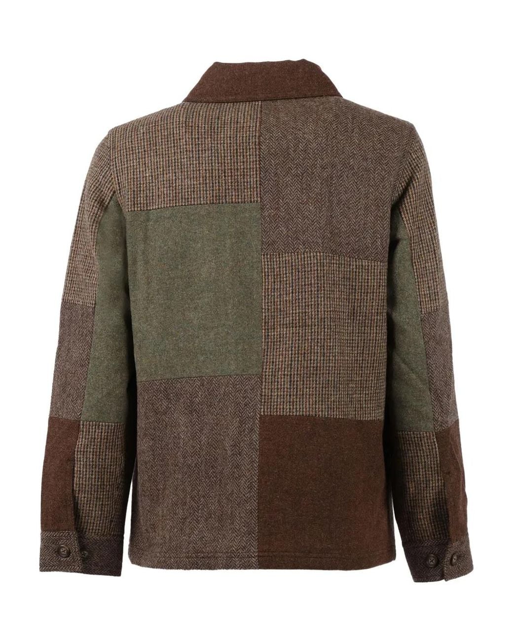 Sebago Brown Patchwork Tweed Jacket for men