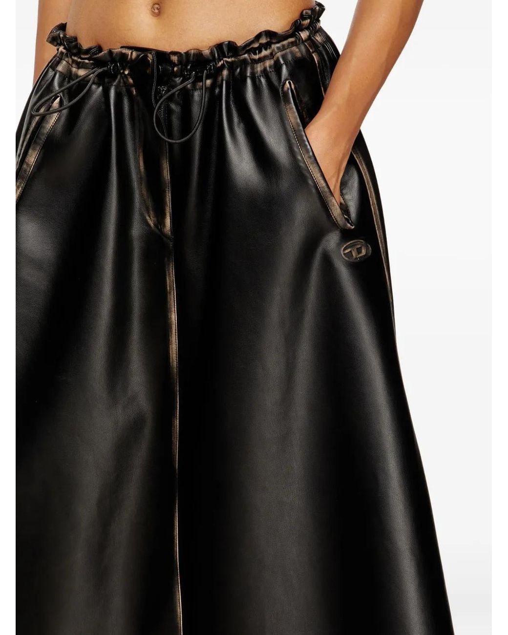 DIESEL Black 'O-Blivion' Midi Skirt