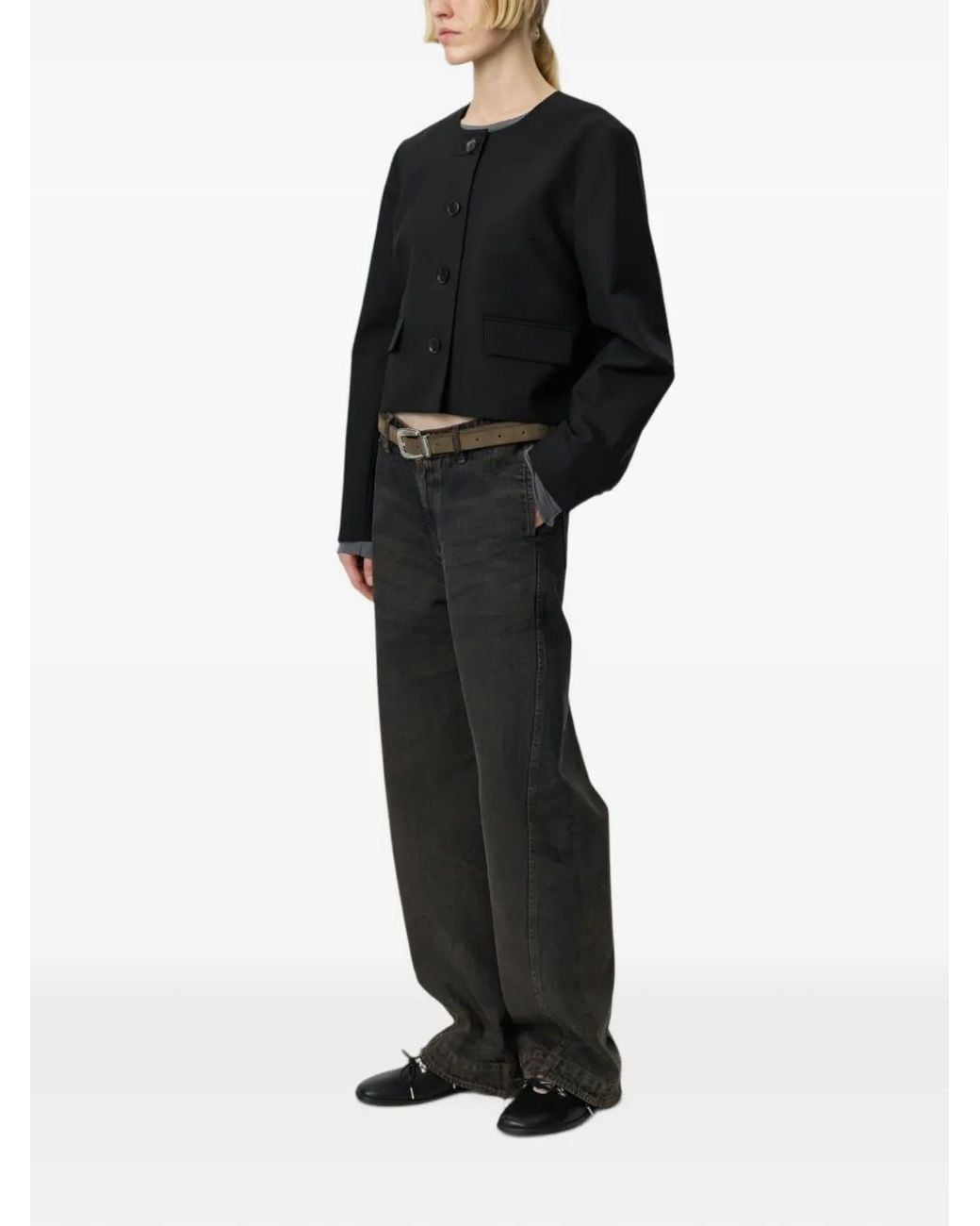 mfpen Black Waitress Cropped Jacket