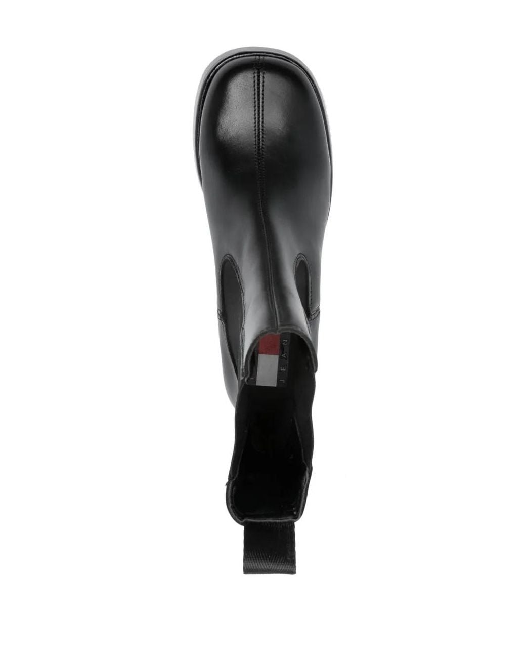 Tommy Hilfiger Black Chelsea 80Mm Leather Chunky Boots