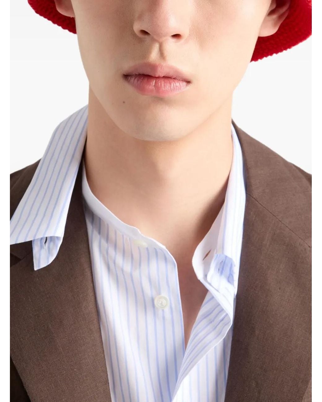 Camicia A Righe di Prada in White da Uomo