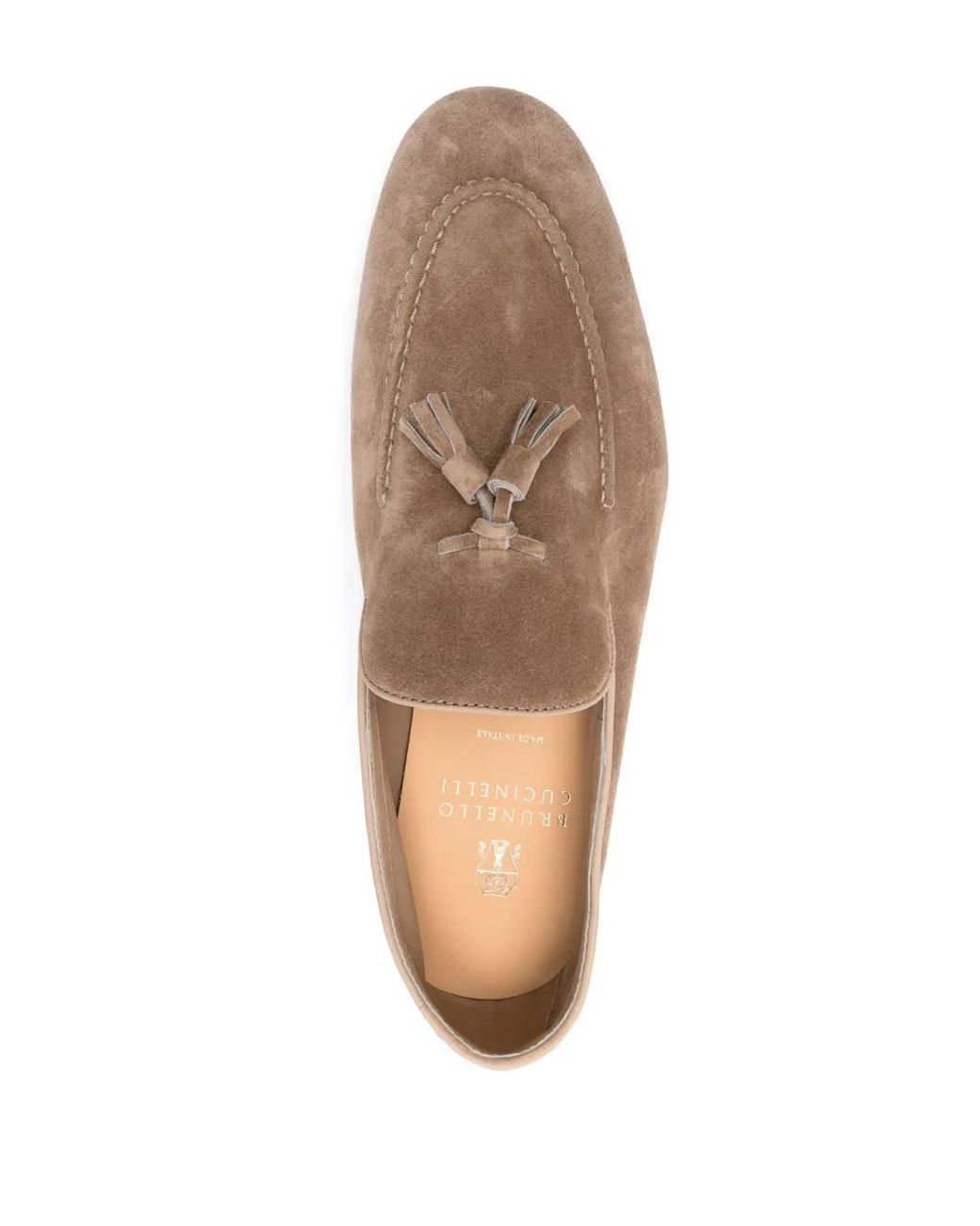 Brunello Cucinelli Brown Suede Loafers for men