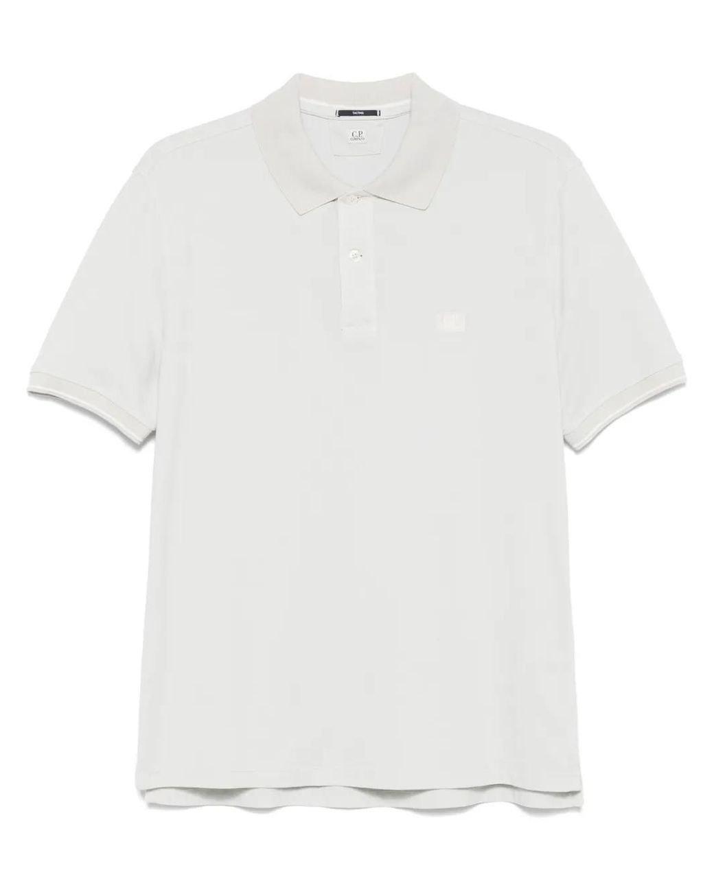 C P Company White C.P. Company Logo-Embroidered Polo Shirt for men